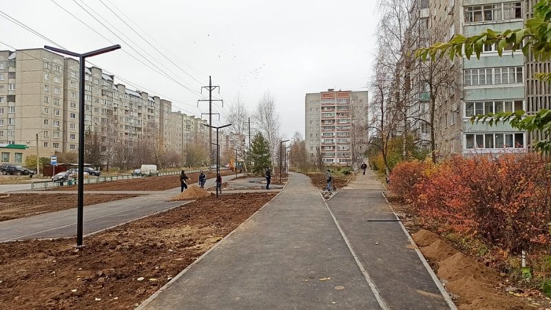 Пешеходную зону в Добром доделают к октябрю