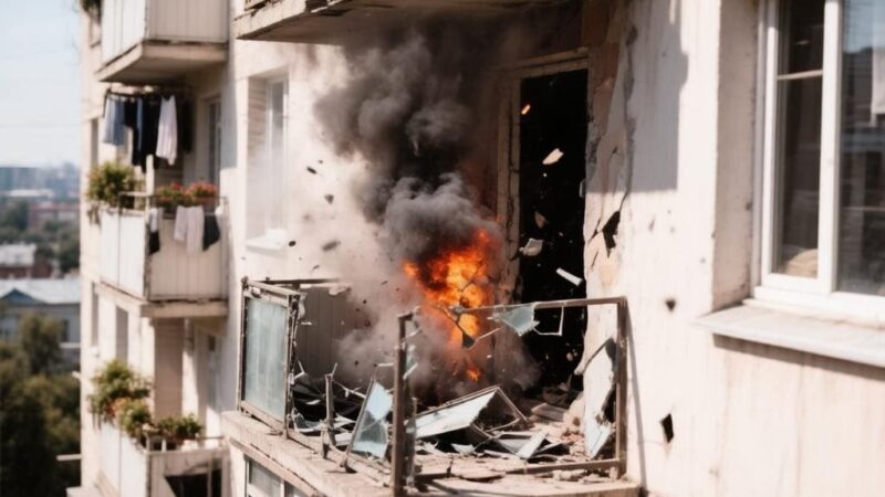 Во Владимире беспилотник упал на многоэтажку