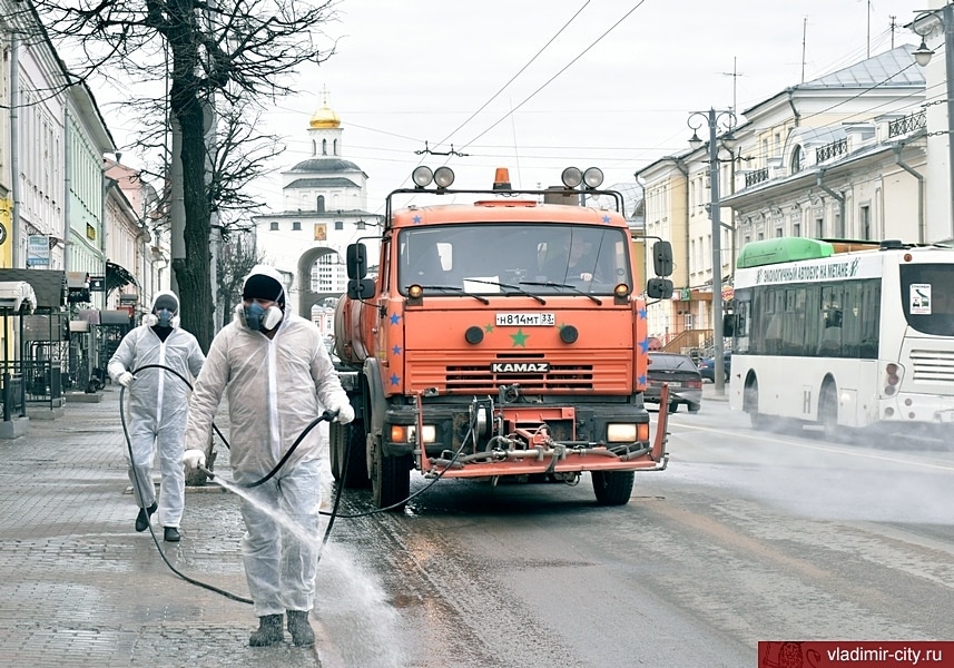 Во Владимире дезинфицируют улицы и остановки