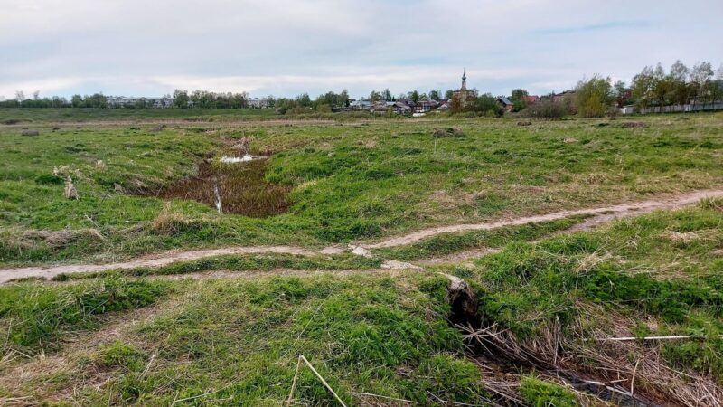 На Ильинском лугу в Суздале обнаружили слив канализации