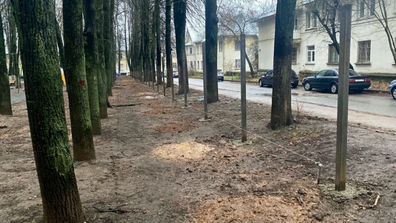 Курсантский сквер во Владимире урезали ради забора