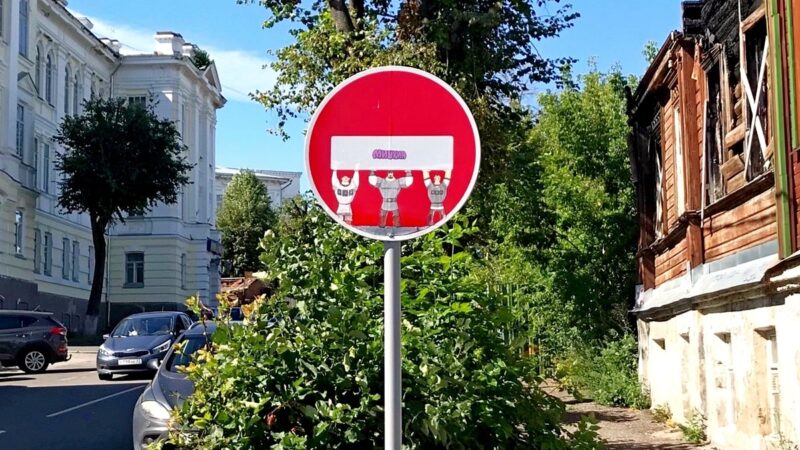 Во Владимире появились дорожные знаки от художника Мишкина