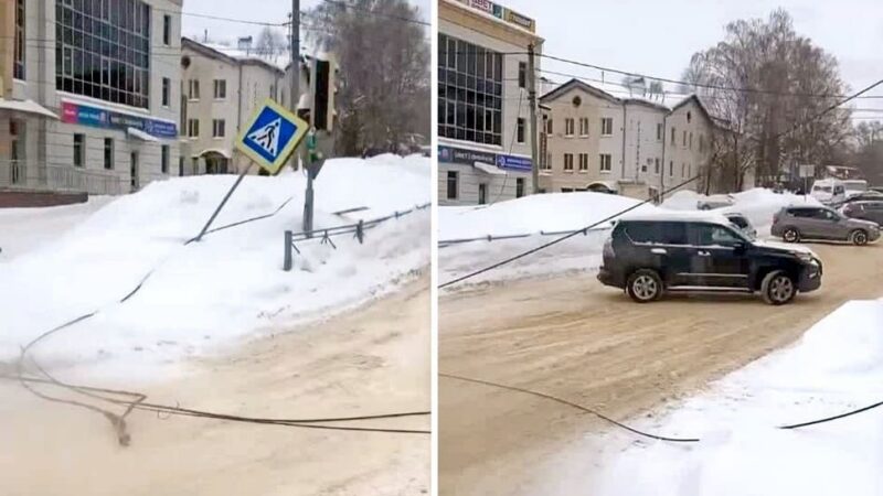 На улице Погодина второй раз за неделю снесли провода