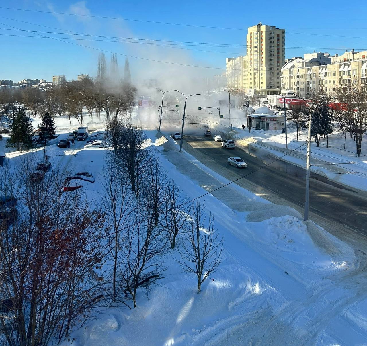 Дома во Владимире остались без отопления из-за прорыва теплотрассы