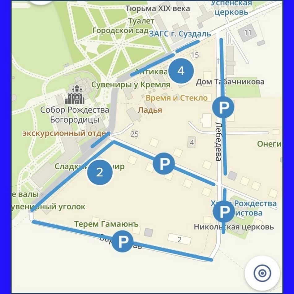 Платная парковка Суздаль схема 2