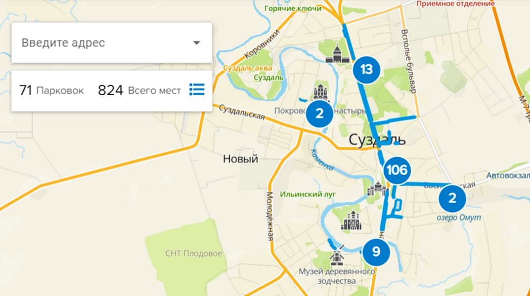 Платная парковка Суздаль схема
