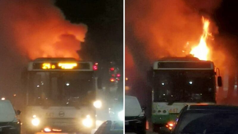 Во Владимире сгорел пассажирский автобус