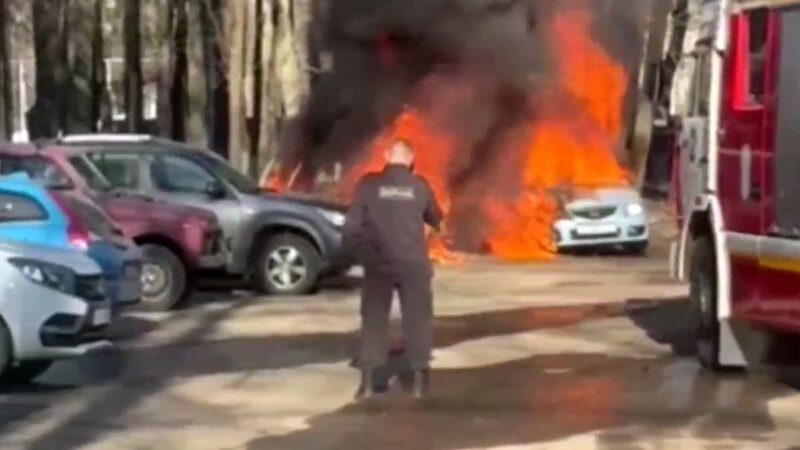 В Центральном парке сгорели две иномарки