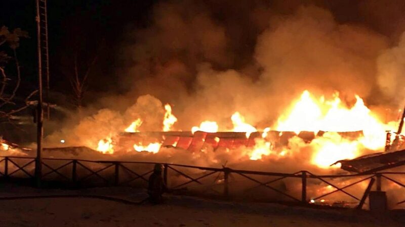 Во Владимирской области сгорел горнолыжный комплекс