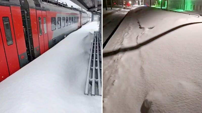 Владимирцы садятся на поезда через сугробы на платформах