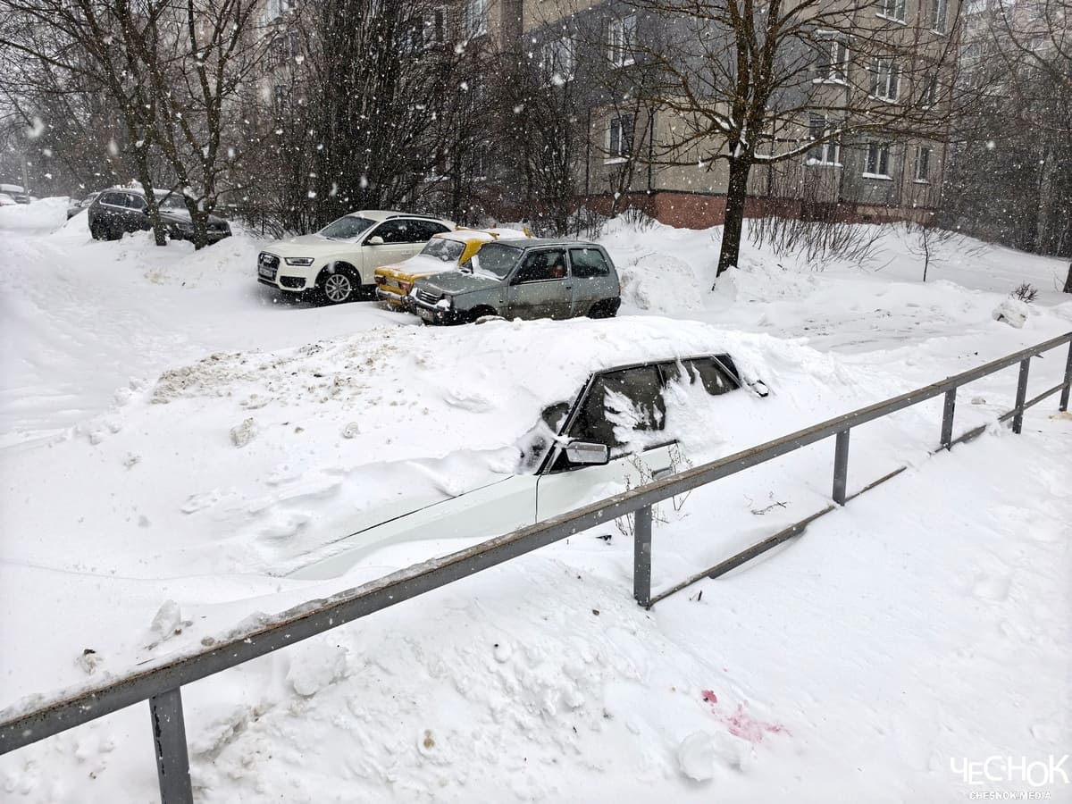 Снегопад машина авто 2