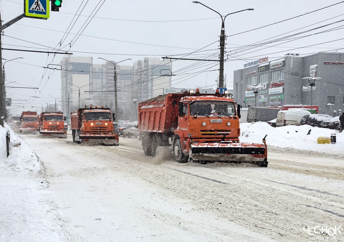 Снегопад техника чистка дорог