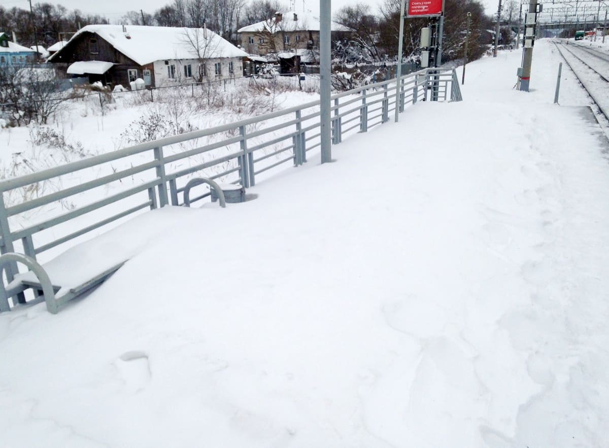 Станция Лакинск Ундол РЖД снег 2