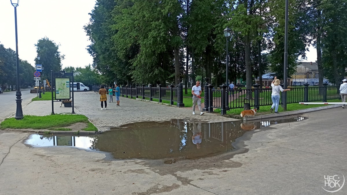 Суздаль пешеходная зона лужа-min