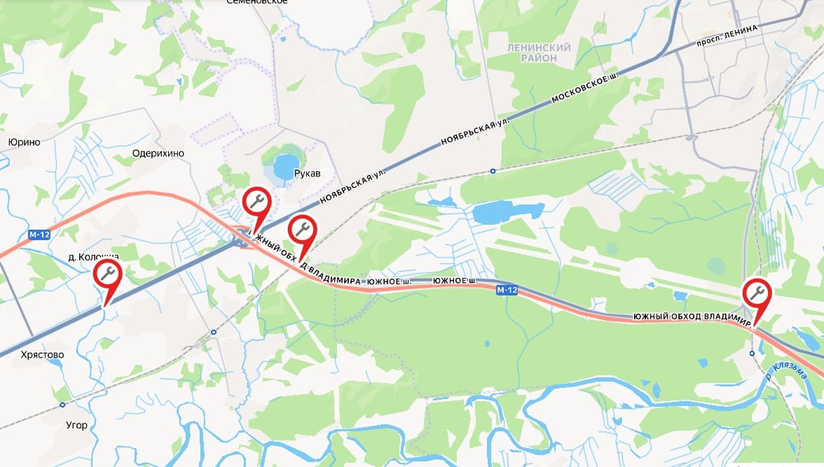 На трассе М-7 во Владимире на трех мостах введут реверс