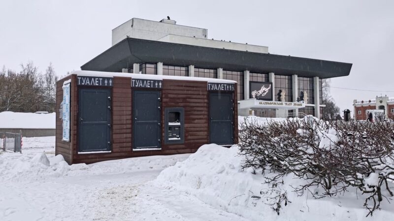 Вид на драмтеатр во Владимире украсили туалетом