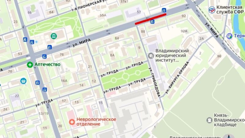 Во Владимире на две ночи перекроют улицу Мира