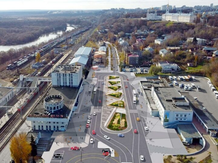 Парковку у владимирского вокзала перекрыли ради клумбы