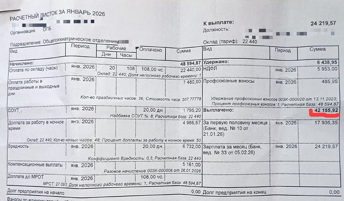 Зарплата больница