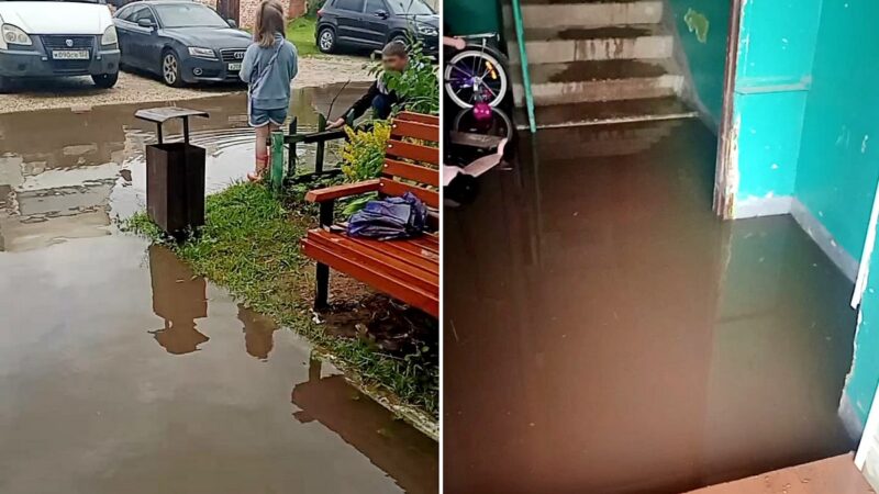 Домой – в резиновых сапогах. Во Владимире ливнем затопило подъезд